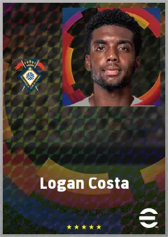 Logan Costa eFootball 2026 player card, 75 OVR CB