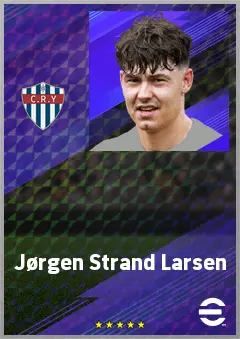 Jørgen Strand Larsen eFootball 2026 player card, 76 OVR CF
