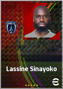 Lassine Sinayoko eFootball 2026 player card, 73 OVR CF