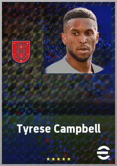 Tyrese Campbell eFootball 2026 player card, 73 OVR CF