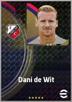 Dani de Wit eFootball 2026 player card, 72 OVR AMF