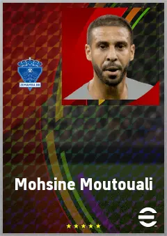 Mohsine Moutouali eFootball 2026 player card, 65 OVR AMF
