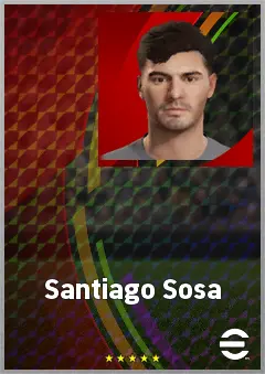 Santiago Sosa eFootball 2026 player card, 77 OVR CB