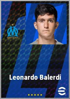 Leonardo Balerdi eFootball 2026 player card, 76 OVR CB