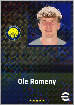 Ole Romeny eFootball 2026 player card, 70 OVR CF