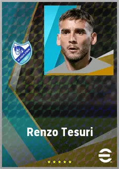 Renzo Tesuri eFootball 2026 player card, 73 OVR RMF