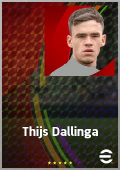 Thijs Dallinga eFootball 2026 player card, 73 OVR CF