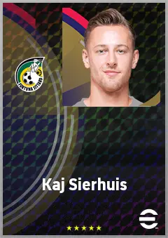 Kaj Sierhuis eFootball 2026 player card, 71 OVR CF