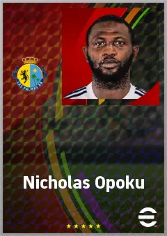 Nicholas Opoku eFootball 2026 player card, 69 OVR CB