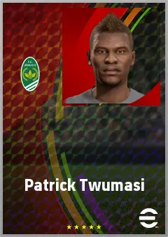 Patrick Twumasi eFootball 2026 player card, 67 OVR LWF