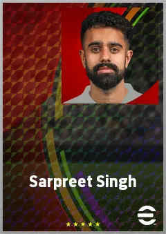 Sarpreet Singh eFootball 2026 player card, 69 OVR AMF