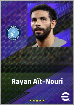 Rayan Aït-Nouri eFootball 2026 player card, 77 OVR LB