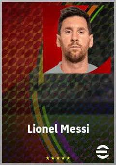 Lionel Messi eFootball 2026 player card, 93 OVR RWF