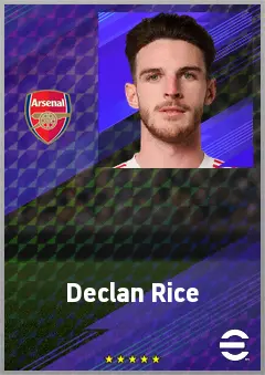 Declan Rice eFootball 2026 player card, 88 OVR DMF