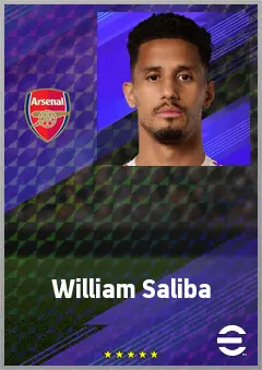 William Saliba eFootball 2026 player card, 94 OVR CB