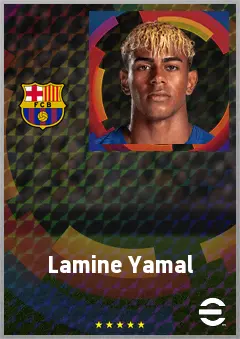 Lamine Yamal eFootball 2026 player card, 98 OVR RWF