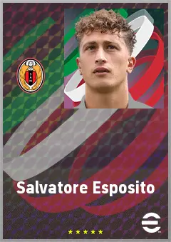 Salvatore Esposito eFootball 2026 player card, 72 OVR DMF