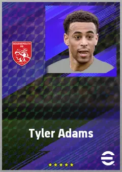 Tyler Adams eFootball 2026 player card, 76 OVR DMF