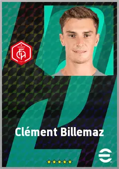 Clément Billemaz eFootball 2026 player card, 68 OVR LMF