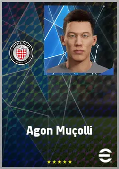 Agon Muçolli eFootball 2026 player card, 68 OVR LWF