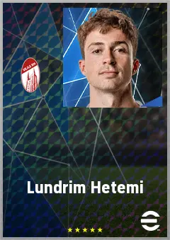 Lundrim Hetemi eFootball 2026 player card, 65 OVR DMF