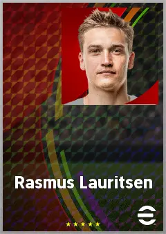 Rasmus Lauritsen eFootball 2026 player card, 71 OVR CB