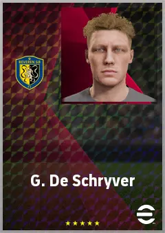 G. De Schryver eFootball 2026 player card, 64 OVR AMF