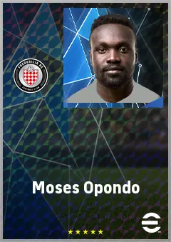 Moses Opondo eFootball 2026 player card, 67 OVR CMF