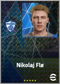 Nikolaj Flø eFootball 2026 player card, 69 OVR GK