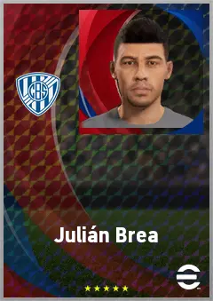 Julián Brea eFootball 2026 player card, 68 OVR LWF