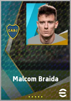 Malcom Braida eFootball 2026 player card, 73 OVR LMF
