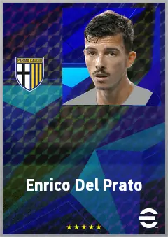 Enrico Del Prato eFootball 2026 player card, 73 OVR RB