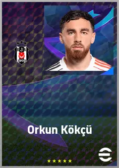 Orkun Kökçü eFootball 2026 player card, 78 OVR CMF
