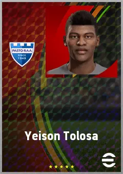 Yeison Tolosa eFootball 2026 player card, 67 OVR LWF
