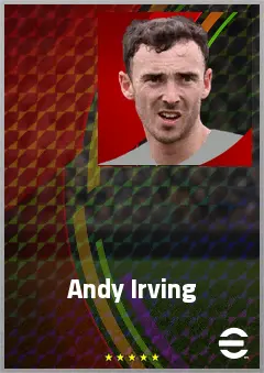 Andy Irving eFootball 2026 player card, 71 OVR CMF