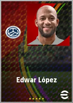 Edwar López eFootball 2026 player card, 70 OVR RWF