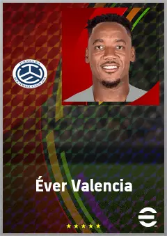 Éver Valencia eFootball 2026 player card, 70 OVR LWF