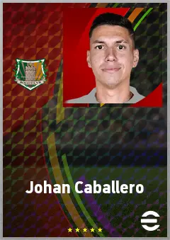 Johan Caballero eFootball 2026 player card, 70 OVR LWF