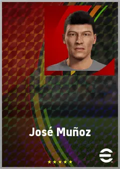 José Muñoz eFootball 2026 player card, 68 OVR AMF