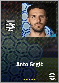 Anto Grgić eFootball 2026 player card, 72 OVR DMF
