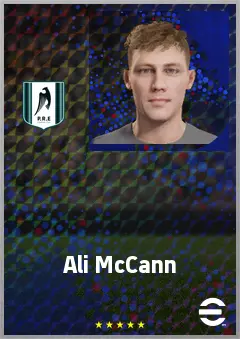 Ali McCann eFootball 2026 player card, 71 OVR CMF