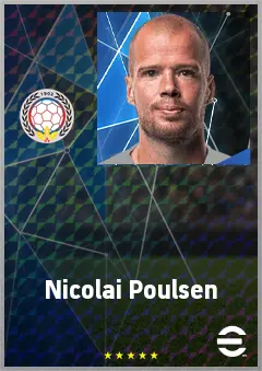 Nicolai Poulsen eFootball 2026 player card, 70 OVR DMF