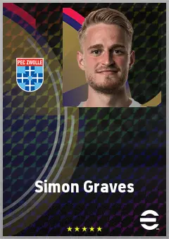 Simon Graves eFootball 2026 player card, 69 OVR CB