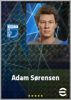Adam Sørensen eFootball 2026 player card, 68 OVR LB
