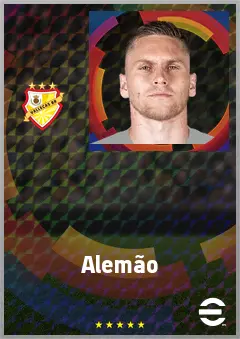 Alemão eFootball 2026 player card, 74 OVR CF