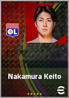 Nakamura Keito eFootball 2026 player card, 74 OVR LWF