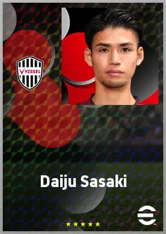 Sasaki Daiju eFootball 2026 player card, 71 OVR RWF