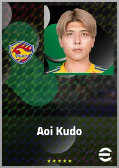 Kudo Aoi eFootball 2026 player card, 64 OVR CMF