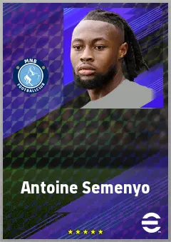 Antoine Semenyo eFootball 2026 player card, 81 OVR RWF