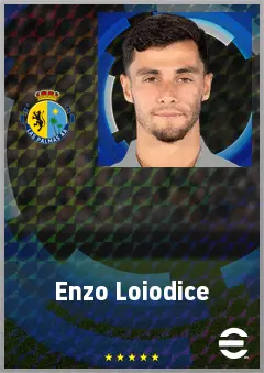 Enzo Loiodice eFootball 2026 player card, 72 OVR CMF